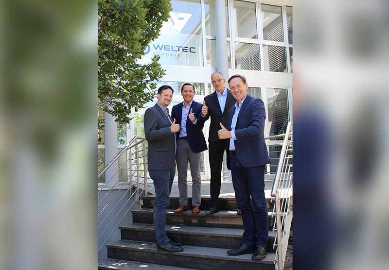 De izquierda a derecha: Dominik Seubert, director de Producto (Melchers Germany); Vladimir Bogatov (Ventas Asia-Pacífico Weltec); Tudor Pascu, director general (Melchers Taiwan), y Hajo Schierhold (Jefe de Ventas Weltec).