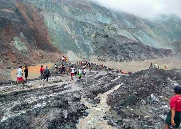 Mueren 162 mineros sepultados por alud en Birmania